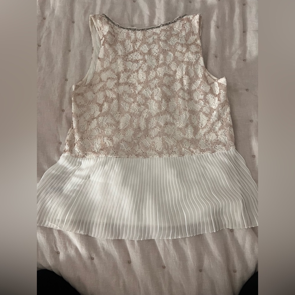 Anthropologie top sequin and Lace size M